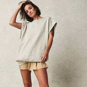 WetheFree small oversized short sleeve sweatshirt sandy grey perfect condition.